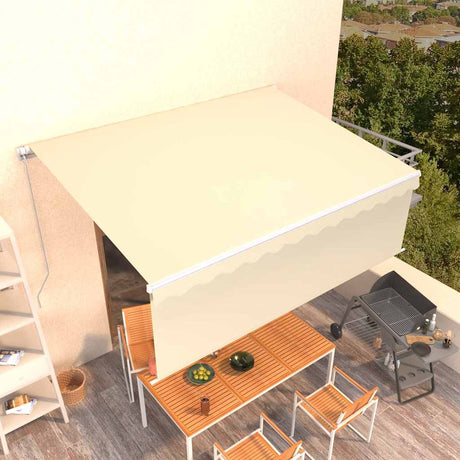 Vidaxx Markise manuell ausziehbar mit Rollo 4x3 m cremefarben