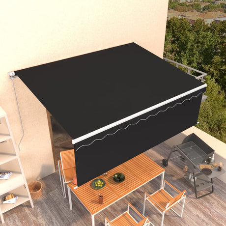 Vidaxl Luifel mit Roller Blind 4x3 m Anthrazit manuell ausziehbar