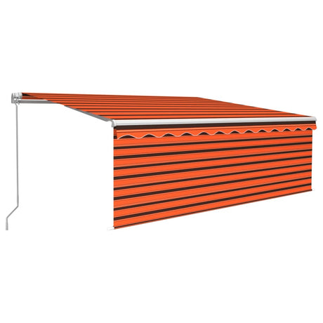 VidaXL Manuell ausziehbare Markise mit Rollo 4x3 m Orangebraun