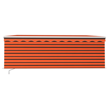 VidaXL Manuell ausziehbare Markise mit Rollo 4x3 m Orangebraun