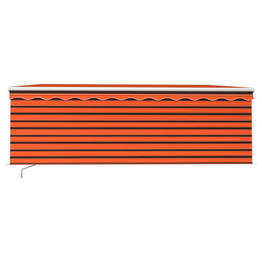 vidaXL Markise manuell ausziehbares Rollo LED 4x3 m Orange Braun