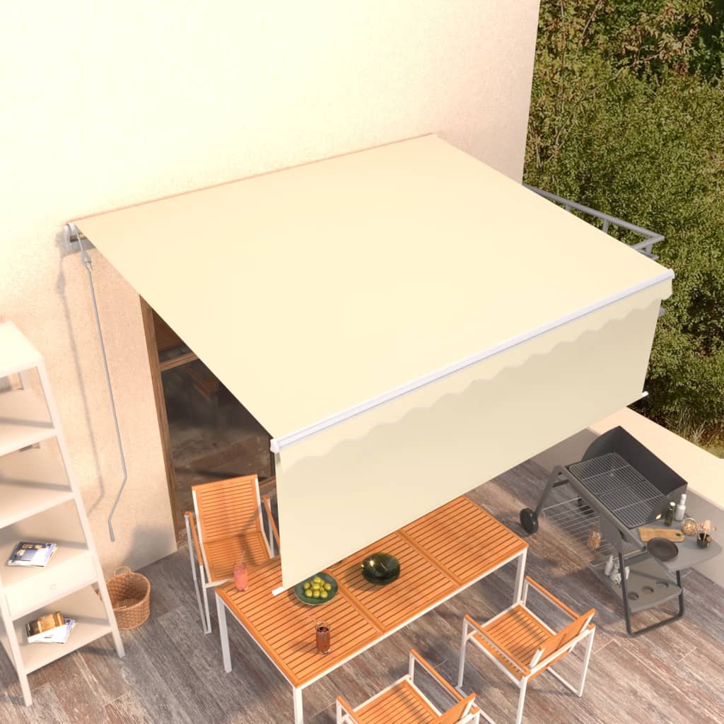 Vidaxl luifel exponierbar mit Roller Blind 4x3 M Creme Farbe