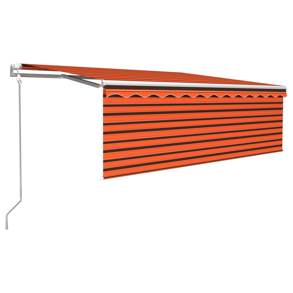 VidaXL Markise automatisch ausziehbares Rollo 4x3 m Orange Braun