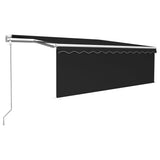 Vidaxl Luifel mit Rollenblind-, LED- und Windsensor 4x3 m Anthrazitfarbe