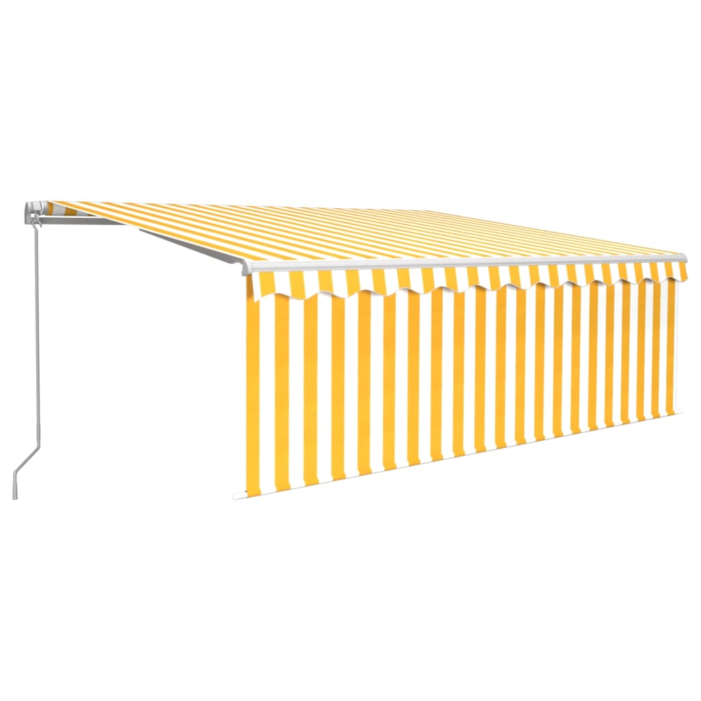 Vidaxl luifel manuell ausziehbar mit Roller Blind 4,5x3 m gelb und weiß