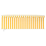 Vidaxl luifel manuell ausziehbar mit Roller Blind 4,5x3 m gelb und weiß