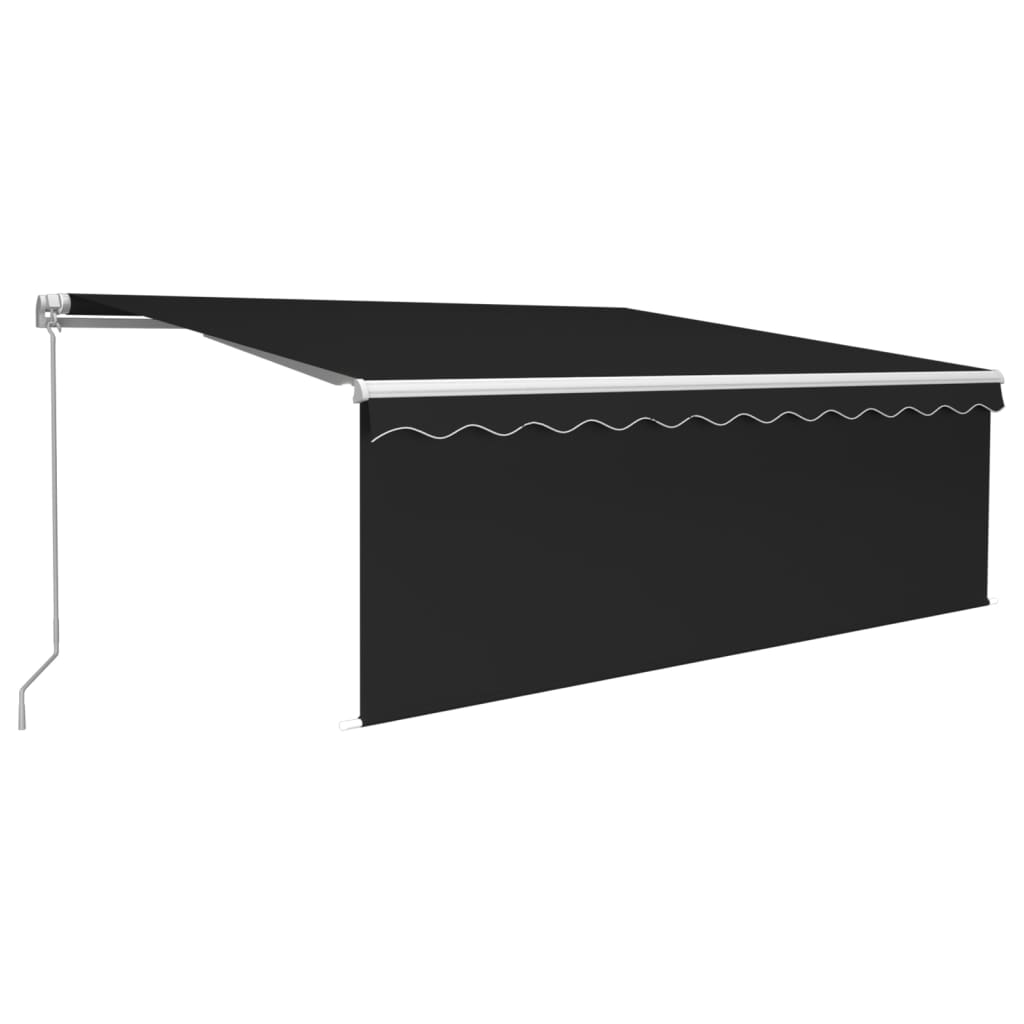 Vidaxl luifel manuell ausziehbarer Roller Blind LED 4,5 x 3 m Anthrazit