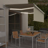 Vidaxl Luifel Automatik mit Walzenblind -LED -Windsensor 4,5x3 m Creme