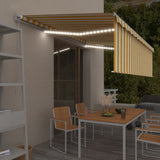 Vidaxl luifel manuell ausziehbar mit Rollerblind -LED 5x3 m gelb Weiß