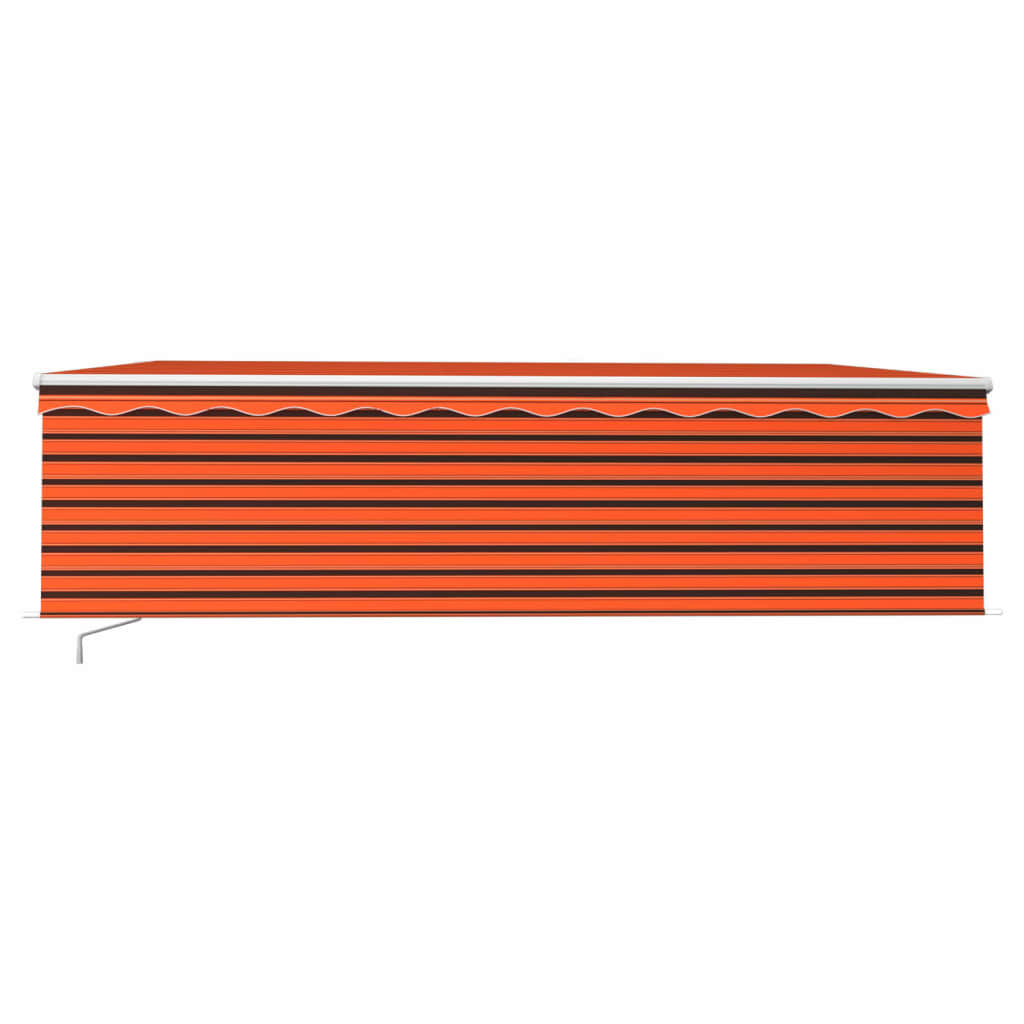 Vidaxl luifel manuell ausziehbare Rollerblind -LED 5x3 M Orange Braun