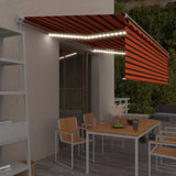 Vidaxl luifel manuell ausziehbare Rollerblind -LED 5x3 M Orange Braun