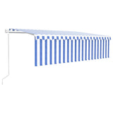 Vidaxl luifel exponierbar mit Roller Blind 5x3m Blau und Weiß