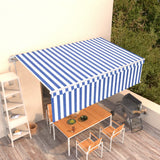 Vidaxl luifel exponierbar mit Roller Blind 5x3m Blau und Weiß