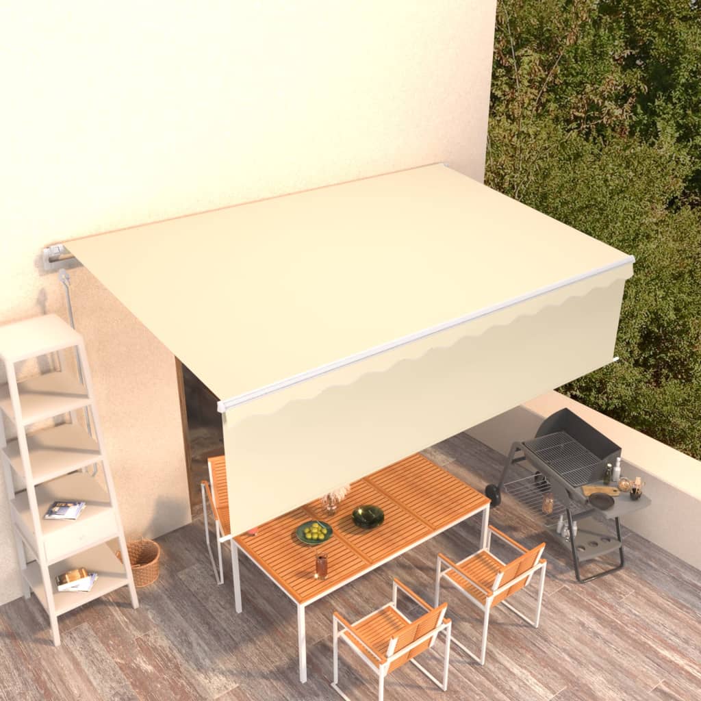 Vidaxl luifel mit Roller Blind 5x3m Creme -Colored automatisch erweiterbar