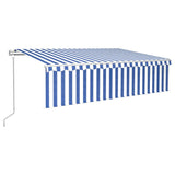 Vidaxl Luifel mit Roller Blind 6x3 m blau weiß automatisch ausziehbar