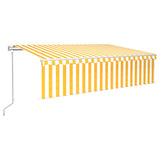 Vidaxl Luifel Automatische Rollerblind -LED -Windsensor 6x3 cm Gelb weiß