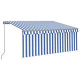Vidaxl luifel manuell ausziehbar mit Roller Blind 3x2,5 m blau weiß