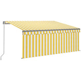 Vidaxl luifel manuell ausziehbar mit Roller Blind 3x2,5 m gelb und weiß