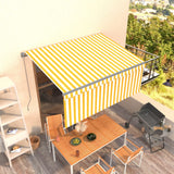 Vidaxl luifel manuell ausziehbar mit Roller Blind 3x2,5 m gelb und weiß