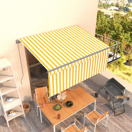 Vidaxl luifel manuell ausziehbar mit Roller Blind 3x2,5 m gelb und weiß