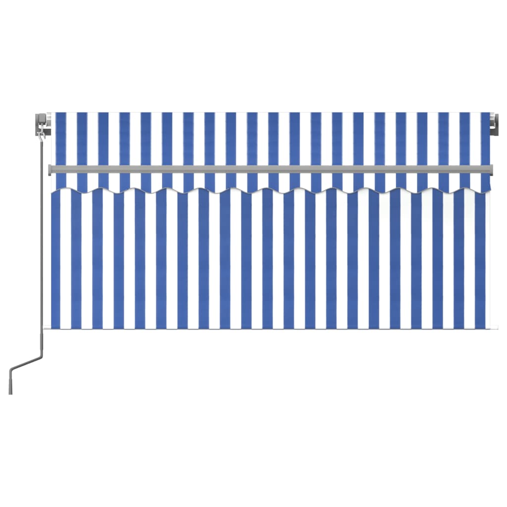 Vidaxl luifel manuell ausziehbar mit Roller Blind 3,5x2,5 m blau weiß