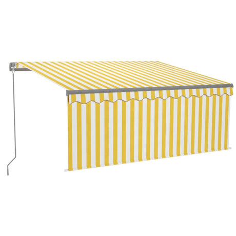 Vidaxl luifel manuell ausziehbare Rollerblind -LED 3,5x2,5 m gelb Weiß