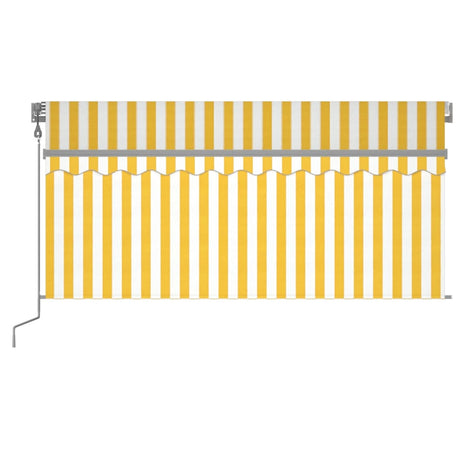 Vidaxl Luifel Automatische Rollerblind -LED -Windsensor 3.5x2,5 m gelb Weiß