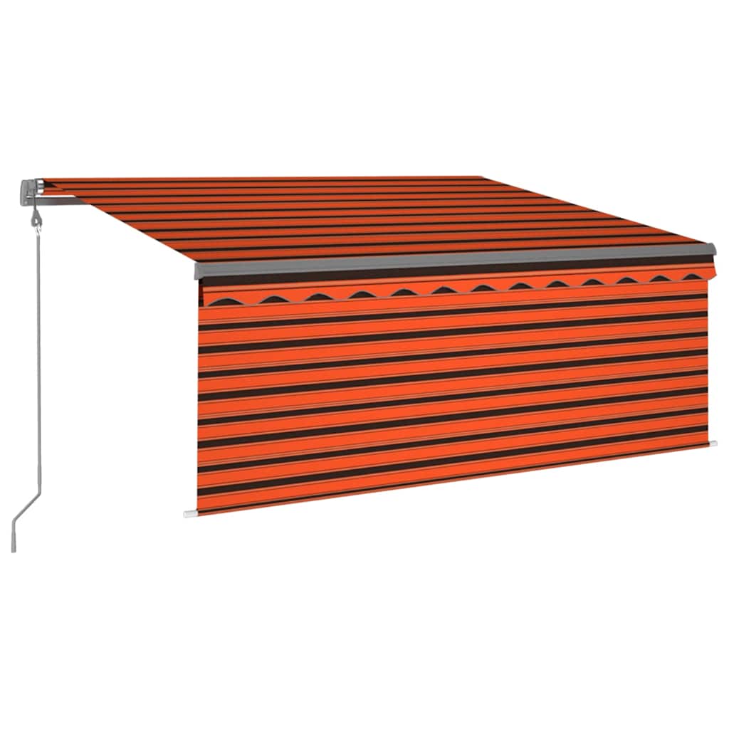 Vidaxl luifel met rolgordijn, led en windsensor 3,5x2,5 m oranje bruin