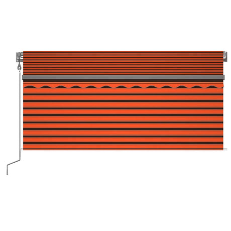 Vidaxl luifel met rolgordijn, led en windsensor 3,5x2,5 m oranje bruin