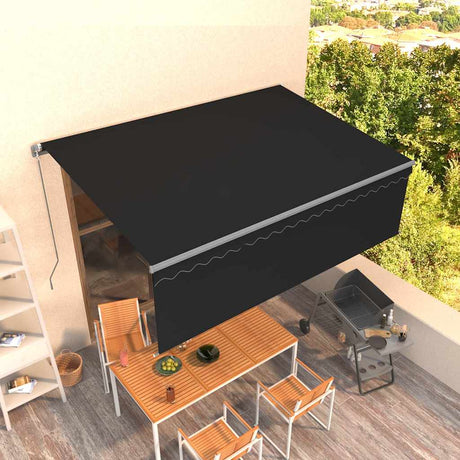 Vidaxx Markise manuell ausziehbar mit Rollo 4x3 m Anthrazit