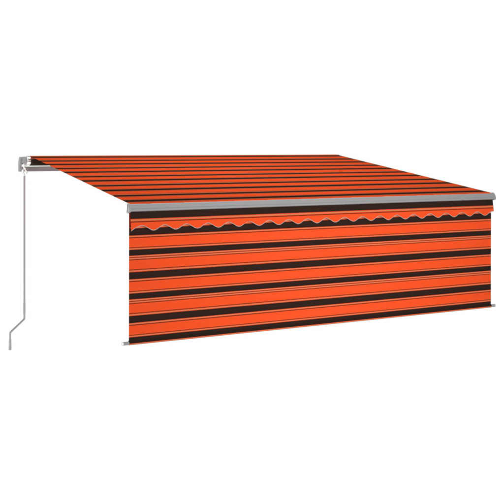 VidaXL Manuell ausziehbare Markise mit Rollo 4x3 m Orangebraun