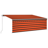 VidaXL Manuell ausziehbare Markise mit Rollo 4x3 m Orangebraun