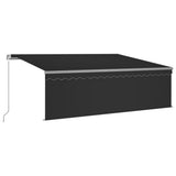 Vidaxl Luifel mit Roller Blind LED 4x3 m Anthrazit manuell ausziehbar
