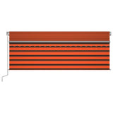 vidaXL Markise manuell ausziehbares Rollo LED 4x3 m Orange Braun