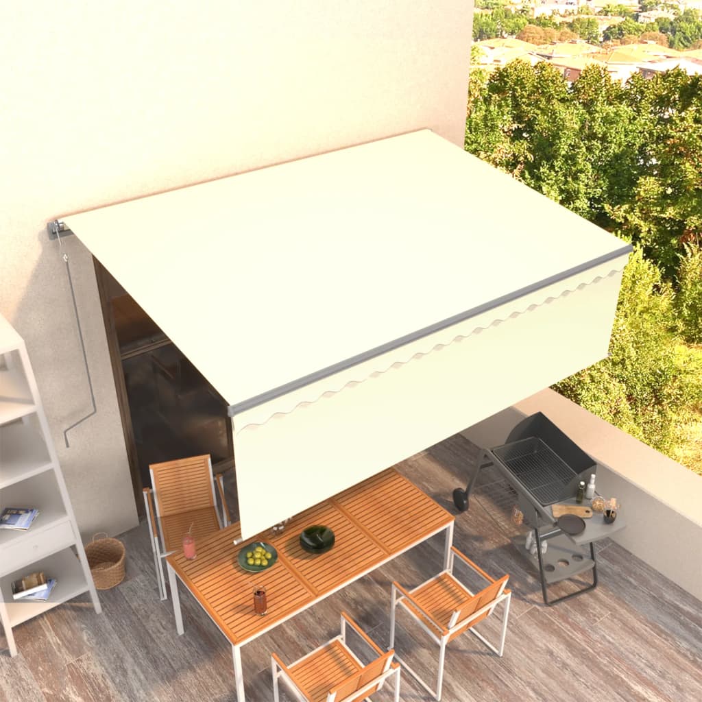 Vidaxl luifel exponierbar mit Roller Blind 4x3 M Creme Farbe