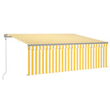 Vidaxl luifel exponierbar mit Roller Blind 4x3 m gelb und weiß