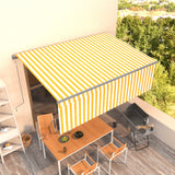 Vidaxl luifel exponierbar mit Roller Blind 4x3 m gelb und weiß