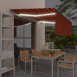 VidaXL Markise mit Rollo, LED und Windsensor 4x3 m Orange und Braun