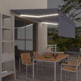 Vidaxl luifel manuell ausziehbare Roller Blind LED 4,5 x 3 m blau weiß