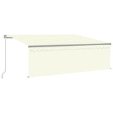 Vidaxl luifel manuell ausziehbar mit Roller Blind LED 4,5 x 3 m Creme