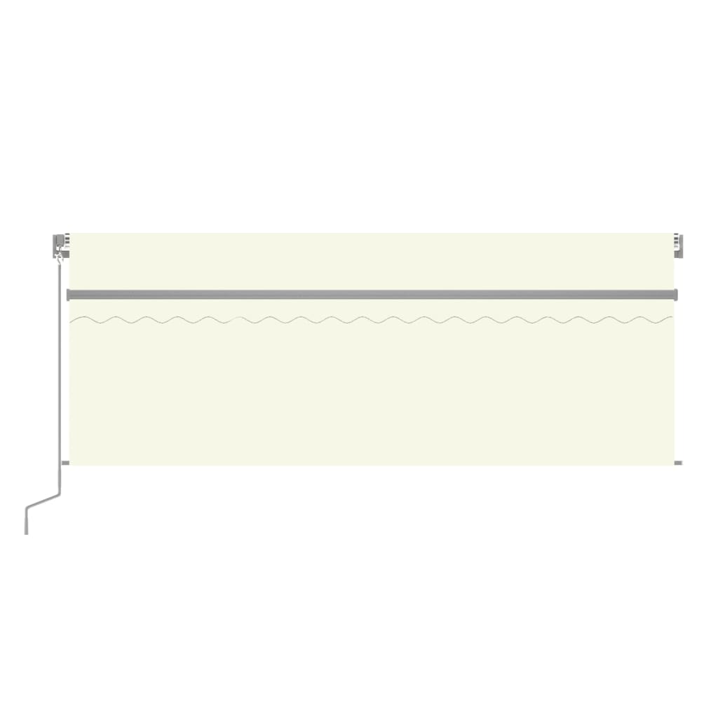 Vidaxl luifel manuell ausziehbar mit Roller Blind LED 4,5 x 3 m Creme