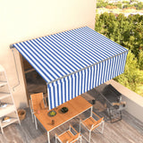 Vidaxl luifel exponierbar mit Roller Blind 4,5x3 m blau weiß
