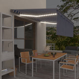 Vidaxl Laifel mit Rollenblind-, LED- und Windsensor 4,5x3 m blau und weiß