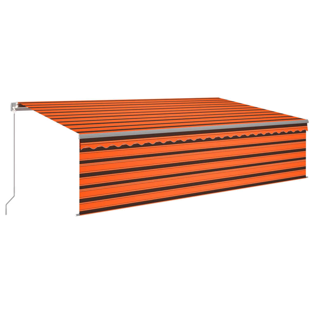 Vidaxl luifel manuell ausziehbare Rollerblind -LED 5x3 M Orange Braun