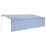 Vidaxl luifel exponierbar mit Roller Blind 5x3m Blau und Weiß