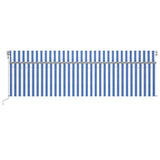 Vidaxl luifel exponierbar mit Roller Blind 5x3m Blau und Weiß