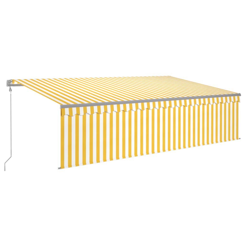 Vidaxl luifel exponierbar mit Roller Blind 5x3 m gelb und weiß