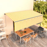 Vidaxl luifel exponierbar mit Roller Blind 5x3 m gelb und weiß