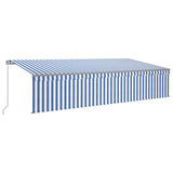Vidaxl luifel manuell ausziehbar mit Roller Blind 6x3 m blau und weiß