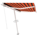 Vidaxl Luifel mit LED 350x250 cm Orange und Braun manuell ausziehbar